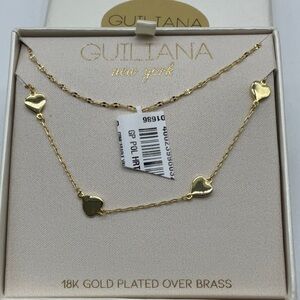 Guiliana New York 18K gold plated over brass heart layer necklace
